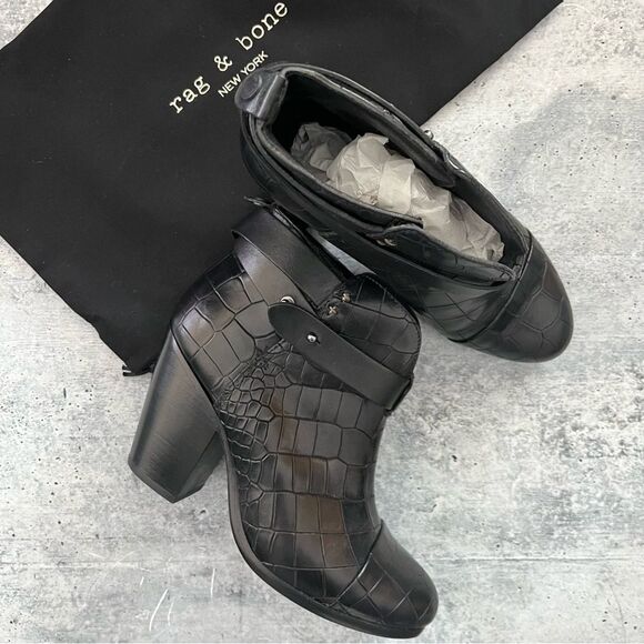rag & bone Crocodile Harrow Boot 36 - Picture 1 of 7